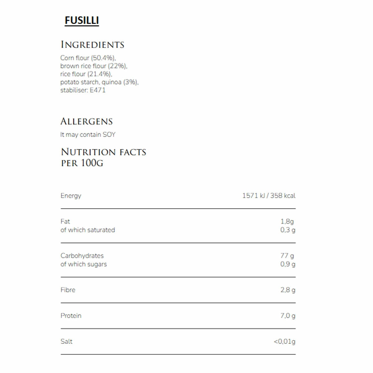 Nutritional Information