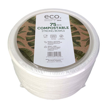 ECO Compostable Strong Bowls, 75 Pack