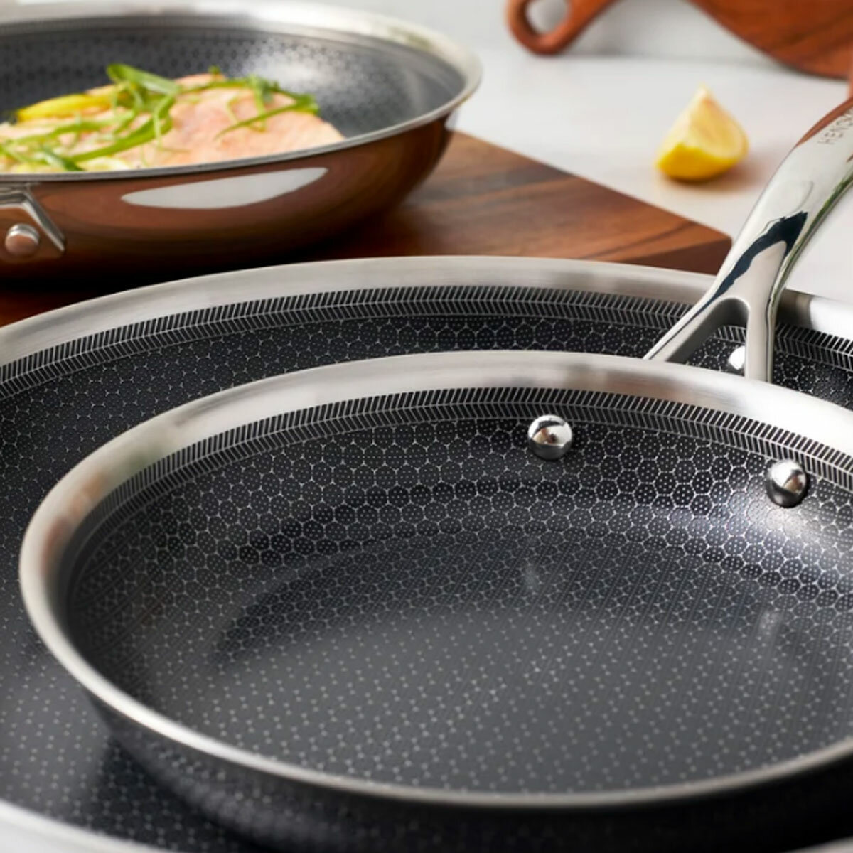 Henckels Paradigm Stainless Steel Ceramic Fry Pan Set, 3 Piece Henckels Paradigm Stainless Steel Ceramic Fry Pan Set, 3 Piece