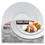 Kirkland Signature Elegant Plastic Plates, Pack of 50