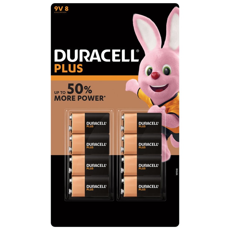 Duracell Plus Power 9V Alkaline Batteries 8 Pack Costco UK