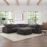 Aiden & Ivy Serene Modular Sofa in Dark Grey