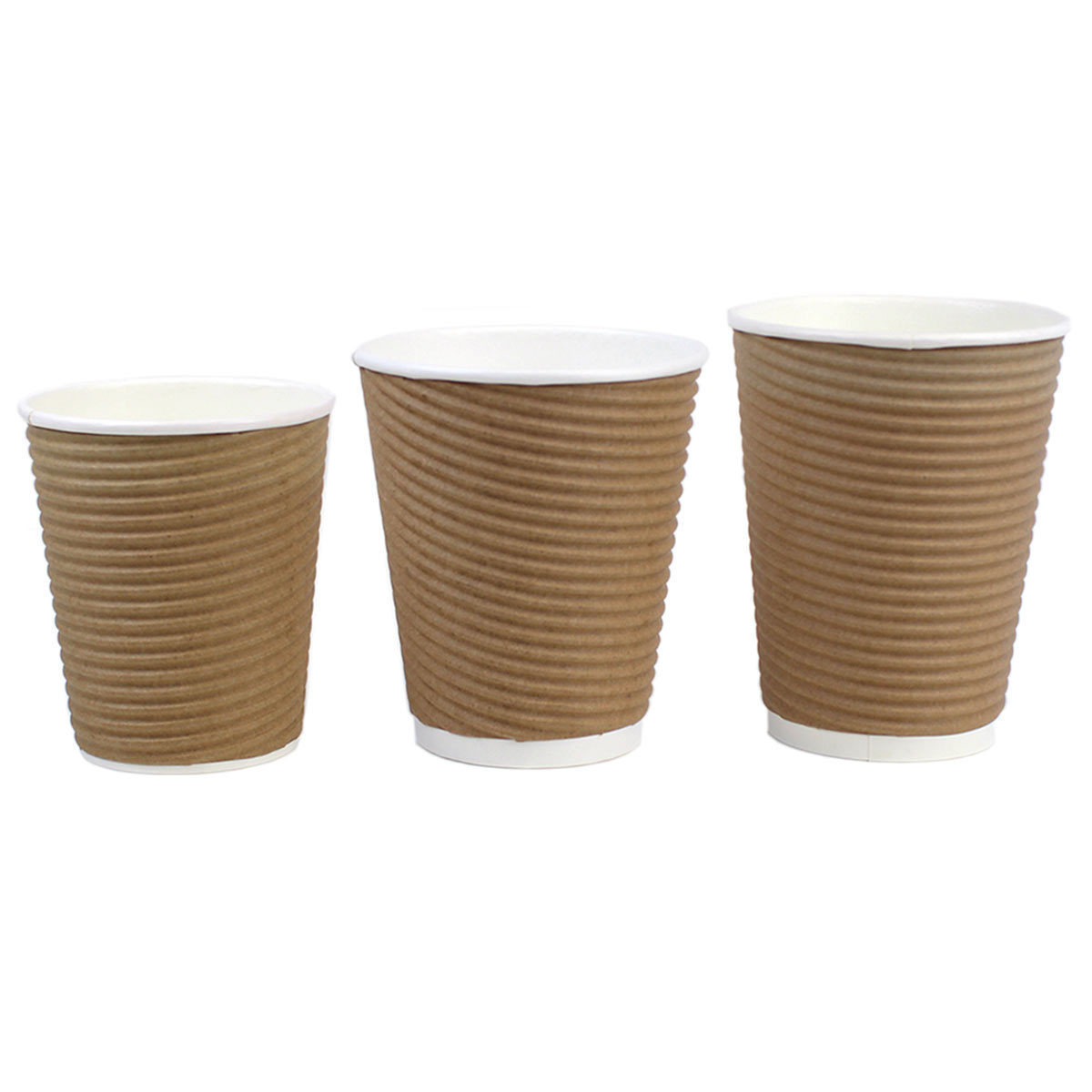 Cafe Express Brown Corrugated Hot Cups 1000 Pack, in 3 Sizes