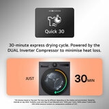 LG RHX7009TSB 9kg Heat Pump Tumble Dryer, A+++ Rated in Silver