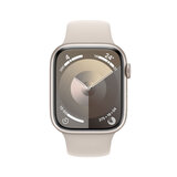 Apple Watch Series 9 GPS, 45mm Starlight Aluminium Case with Starlight Sport Band M/L, MR973QA/A