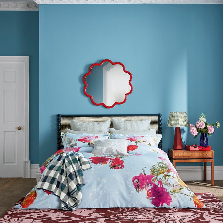 Ted Baker Floating Floral Blue Duvet Cover Set, King Ted Baker Floating Floral Blue Duvet Cover Set, King
