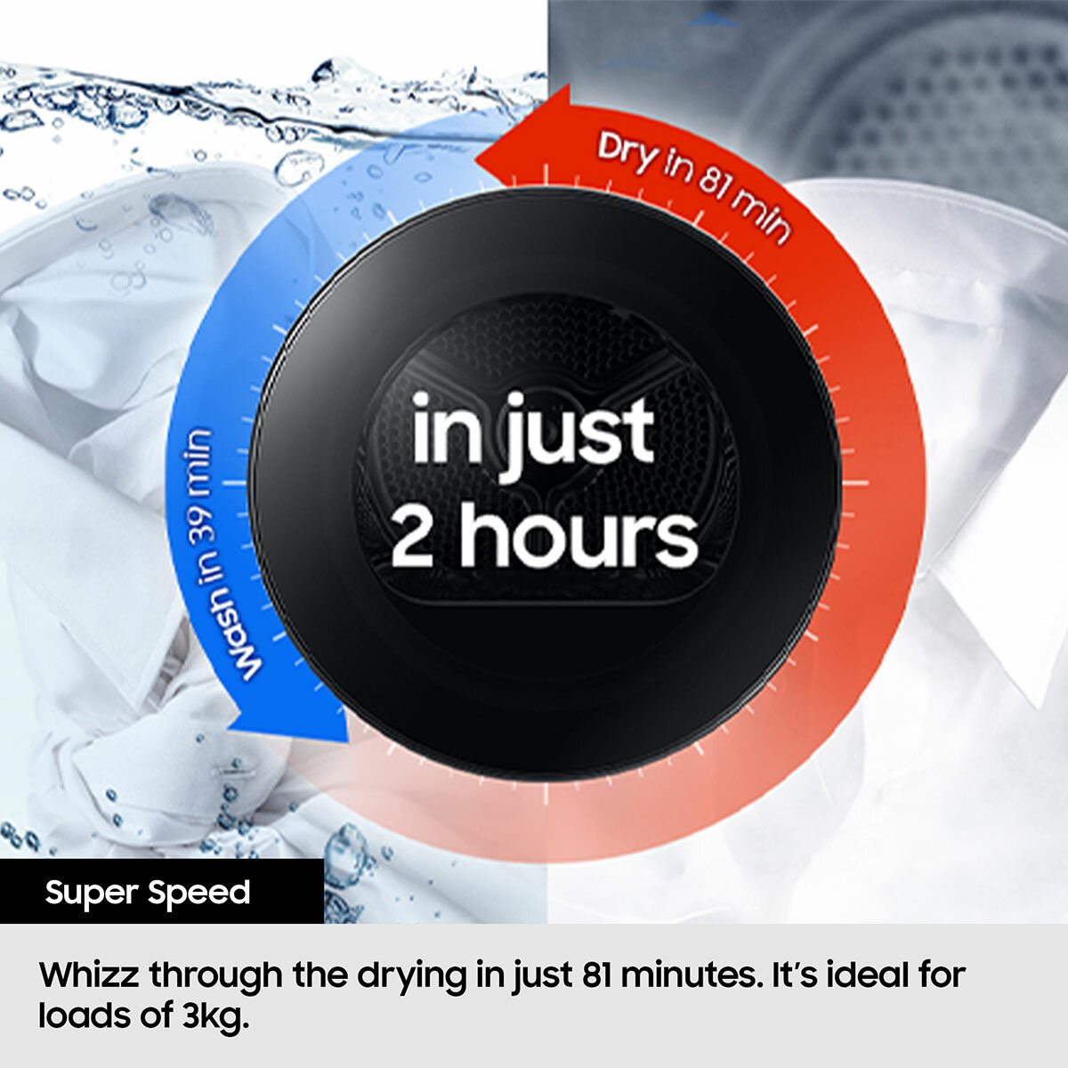 Samsung Series 8 DV90BB9445GHS1, 9kg Smart Heat Pump Tumble Dryer, A+++ Rated in White