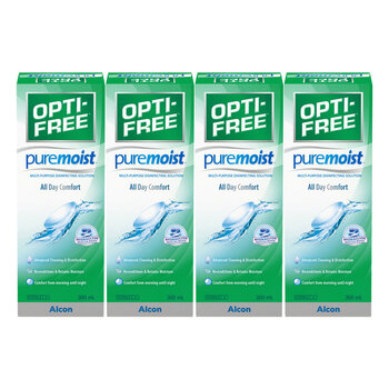 Opti-Free Pure Moist Multi-Purpose Disinfecting Solution, 4 x 300ml (6 Months Supply)