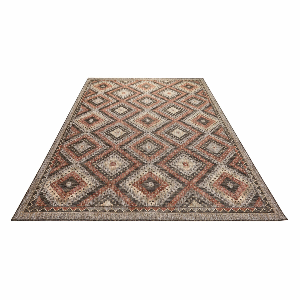 Concept Looms Sumac Brown Rust Indoor Outdoor Rug, in 3 Sizes