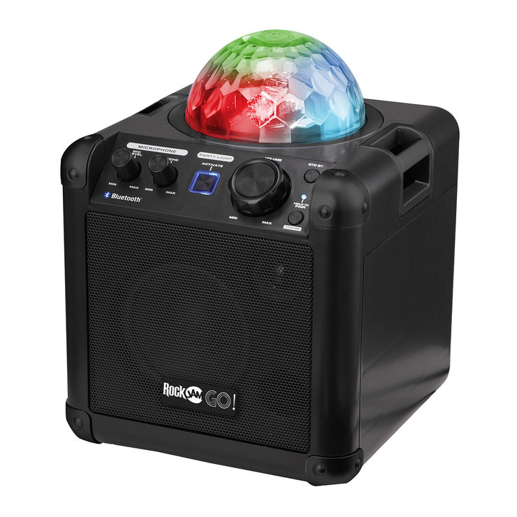 RockJam Go Lightshow Bluetooth Rechargeable Karaoke Speaker in Black