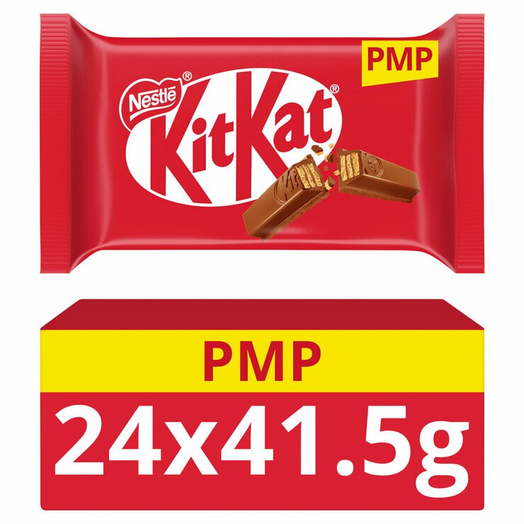 Kit Kat 4 Finger Milk Chocolate Bar, 24 x 41.5g Kit Kat 4 Finger Milk Chocolate Bar, 24 x 41.5g