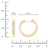 0.12ctw Channel Hoop Diamond Earrings, 14k Yellow Gold