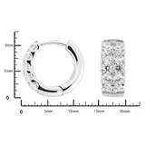 1.00ctw Double Row Hoop Diamond Earrings, 14ct White Gold