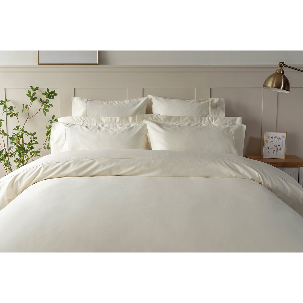 Belledorm 600 Thread Count Cotton Pillowcase 2 Pack 50 x 75 cm, Ivory