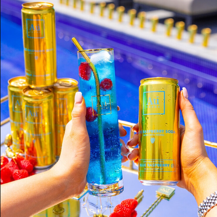 Ready To Drink Can with filled glass