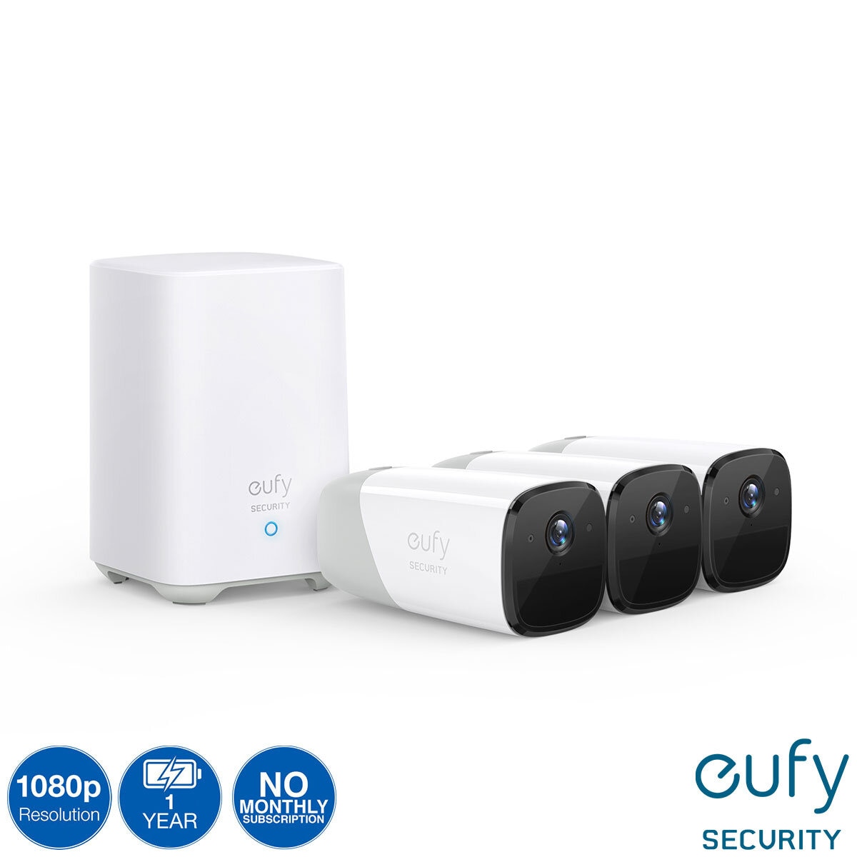 eufyCam 2 1080p - 3 Camera Kit with HomeBase 2