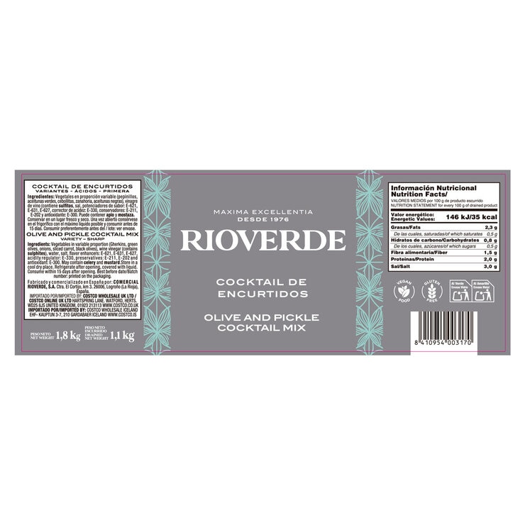 Rioverde Olive & Pickle Mix, 1.8kg Rioverde Olive & Pickle Mix, 1.8kg