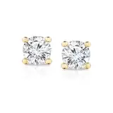 0.50ctw Round Brilliant Cut Stud Earrings, 18k Yellow Gold