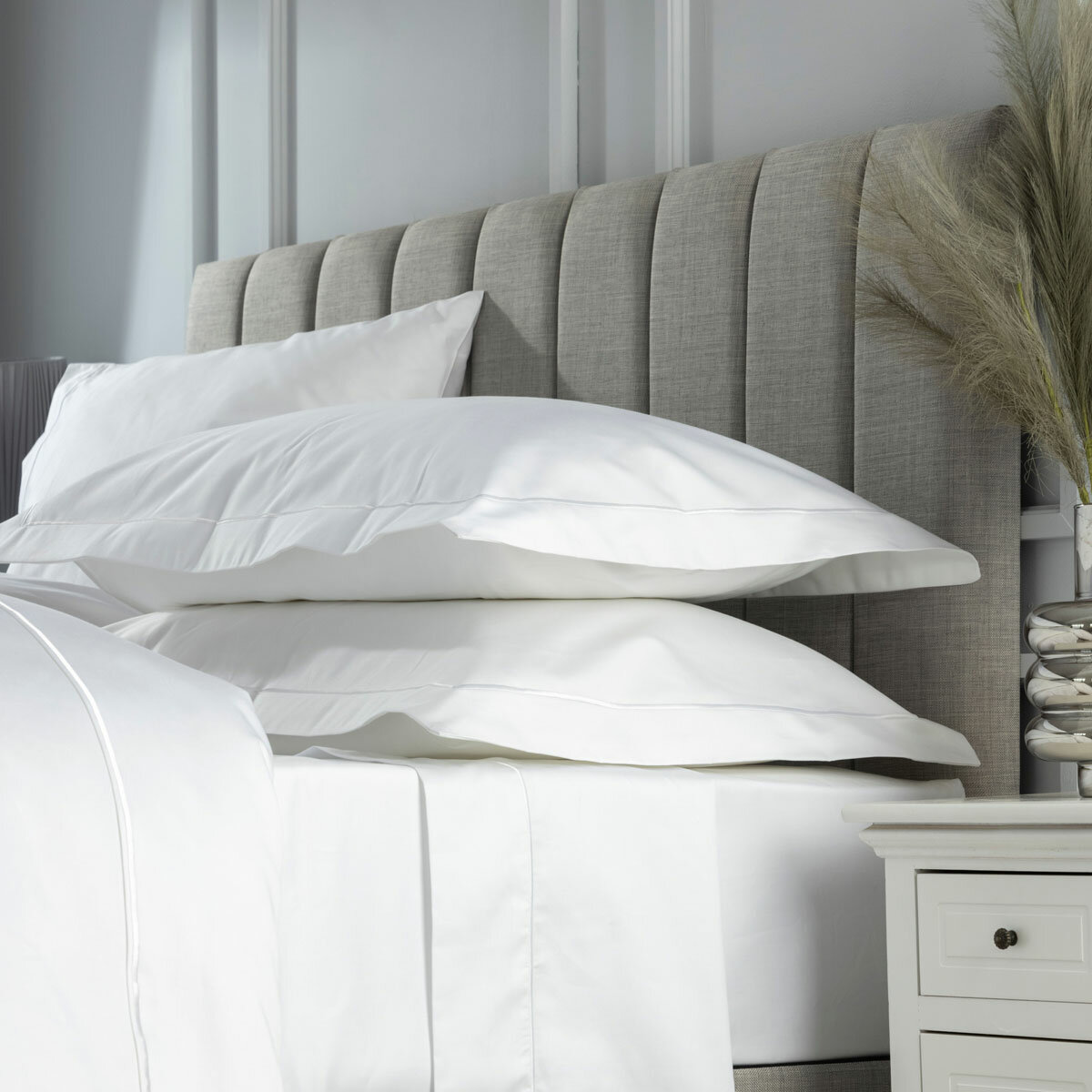 1200 thread count cotton white oxford pillowcase pair