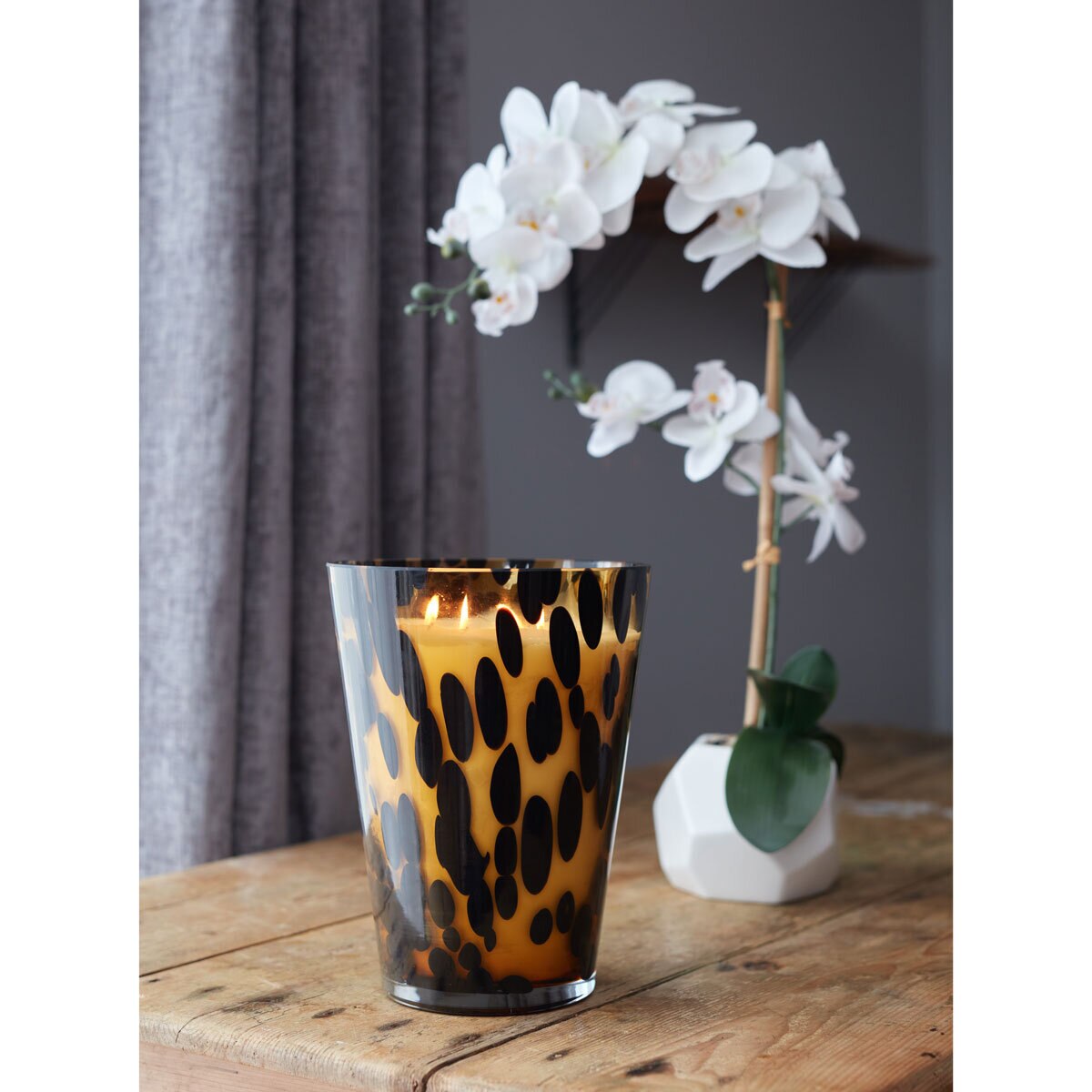 Torc Fragranced 4 Wick Scented Glass Candle, 5.5kg in Amber Vase