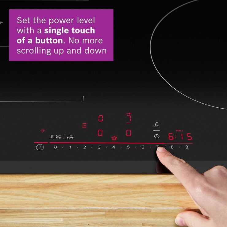 Bosch Series 6 PIV831HB1E 80cm Touch Control Induction Hob in Black