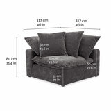 Aiden & Ivy Sereen Dark Grey Fabric Corner Chair