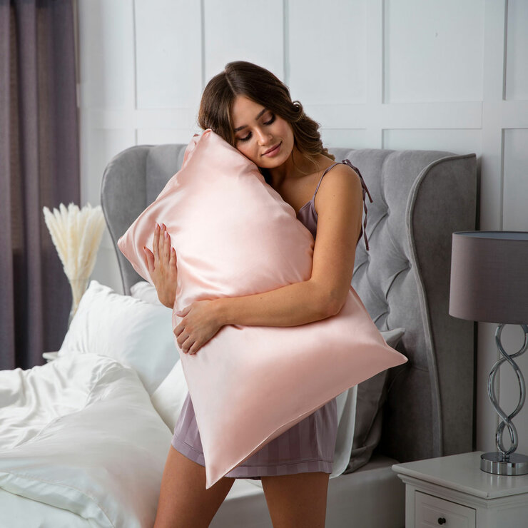Cocoonzzz 100% Mulberry Silk Pillowcase & Eyemask Set, Pink