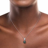 9-10mm Tahitian Pearl & 0.30ct Diamond Pendant, 14ct White Gold 9-10mm Tahitian Pearl & 0.30ct Diamond Pendant, 14ct White Gold