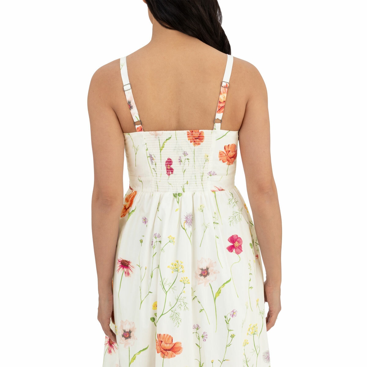 Wellworn Ladies Poplin Dress in White Floral