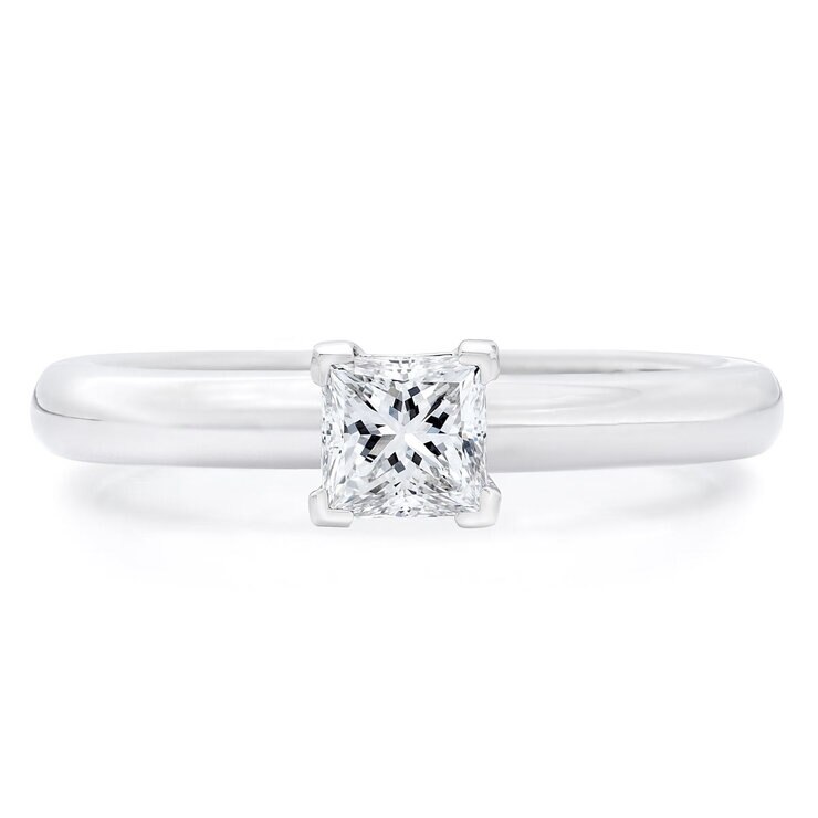 0.50ct Princess Cut Diamond Solitaire Ring, Platinum 0.50ct Princess Cut Diamond Solitaire Ring, Platinum