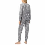 Jane & Bleecker Women's Silky Plush Pyjama Set in Grey Hearts Jane & Bleecker Women's Silky Plush Pyjama Set in Grey Hearts
