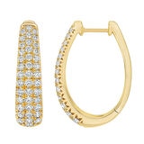 1.75ctw Diamond Hoop Earrings, 14K Yellow Gold