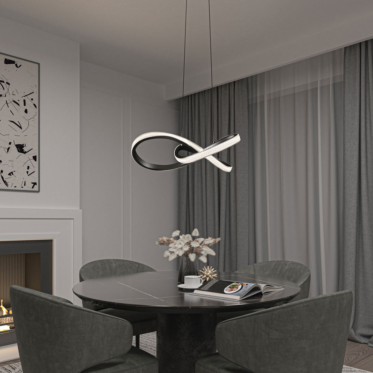 Artika Morgan Pendant LED Light in Black