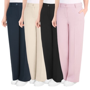 Dalia Ladies Pleated Crepe Wide Leg Pant