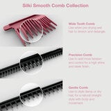 Lifestyle image showing silki smooth comb collection Lifestyle image showing silki smooth comb collection