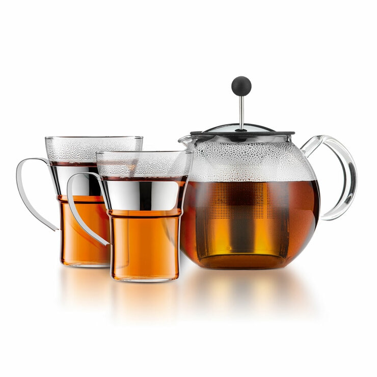 Bodum Assam Tea Press 1L, with 2 Tea Glasses