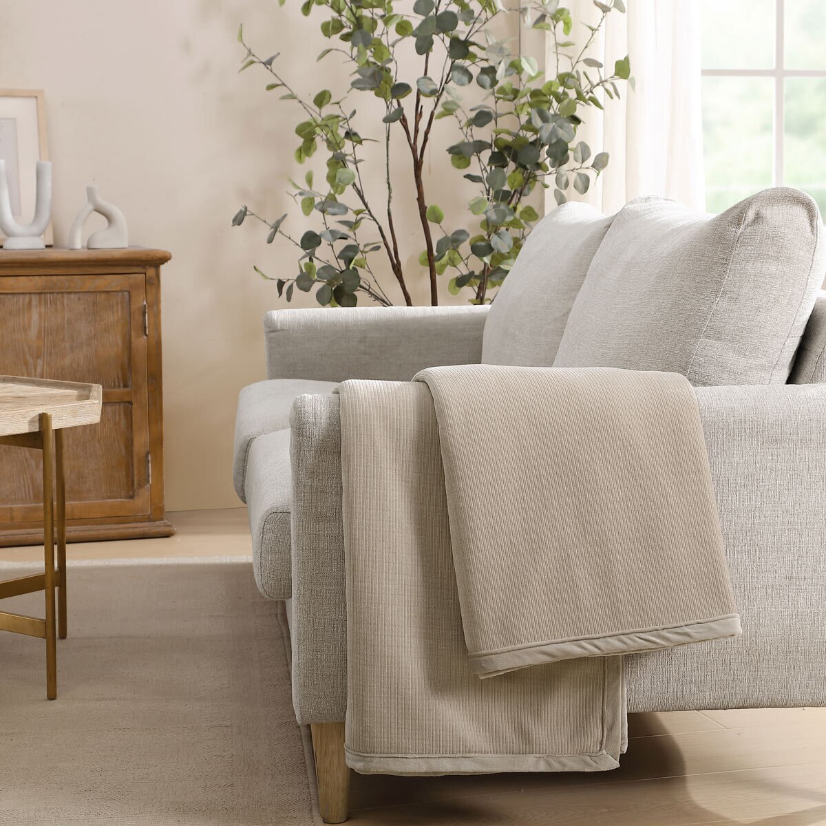 Jennifer Adams Luxe Reversible Chenille Corduroy Throw, 152 x 178 cm