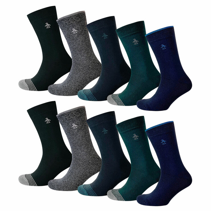 Penguin Men's Premium Organic Cotton Socks, 10 Pack