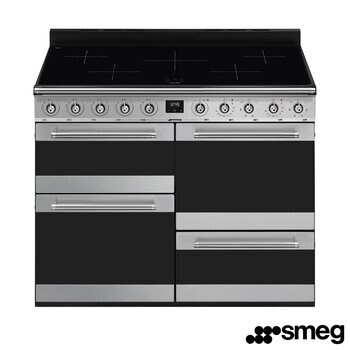 Smeg SYD4110i-1 110cm Symphony Electric Induction Range Cooker, A Rated in Stainless Steel