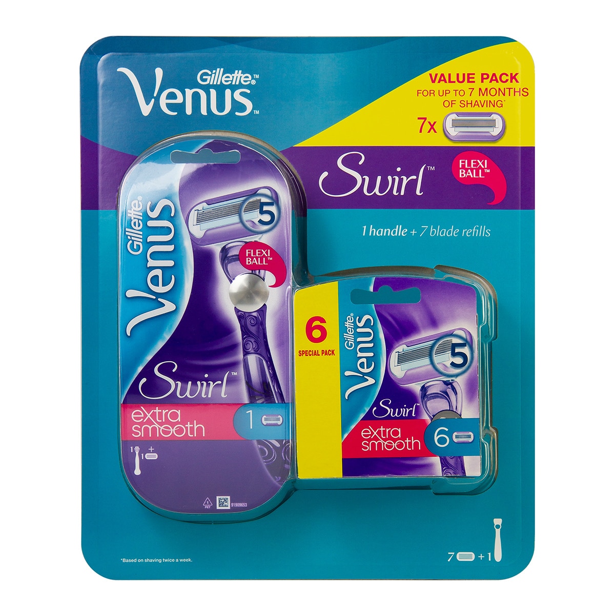 Gillette Venus Swirl Razor and 6 Blades