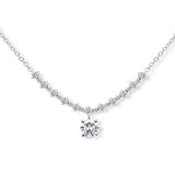 1.65ctw Round Brilliant Cut Diamond Drop Neclace, 18ct White Gold