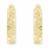 14ct Yellow Gold Hammered Hoop Earrings