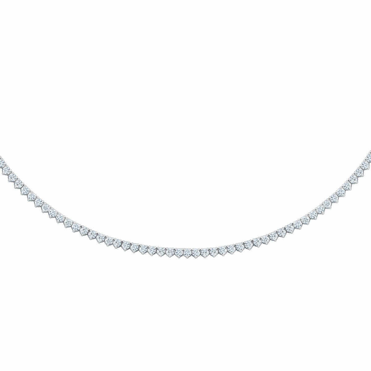 10.00ctw Round Brilliant Cut Diamond Tennis Necklace, 14ct White Gold 10.00ctw Round Brilliant Cut Diamond Tennis Necklace, 14ct White Gold