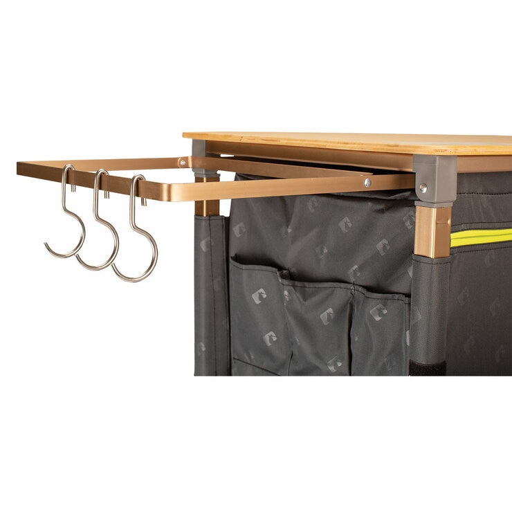 Studio image of utensil rack with detachable hooks