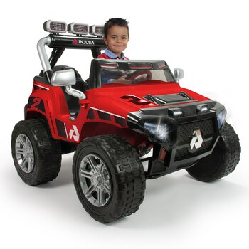 Injusa Monster 24V Electric Ride On Jeep in Red (3+ Years)