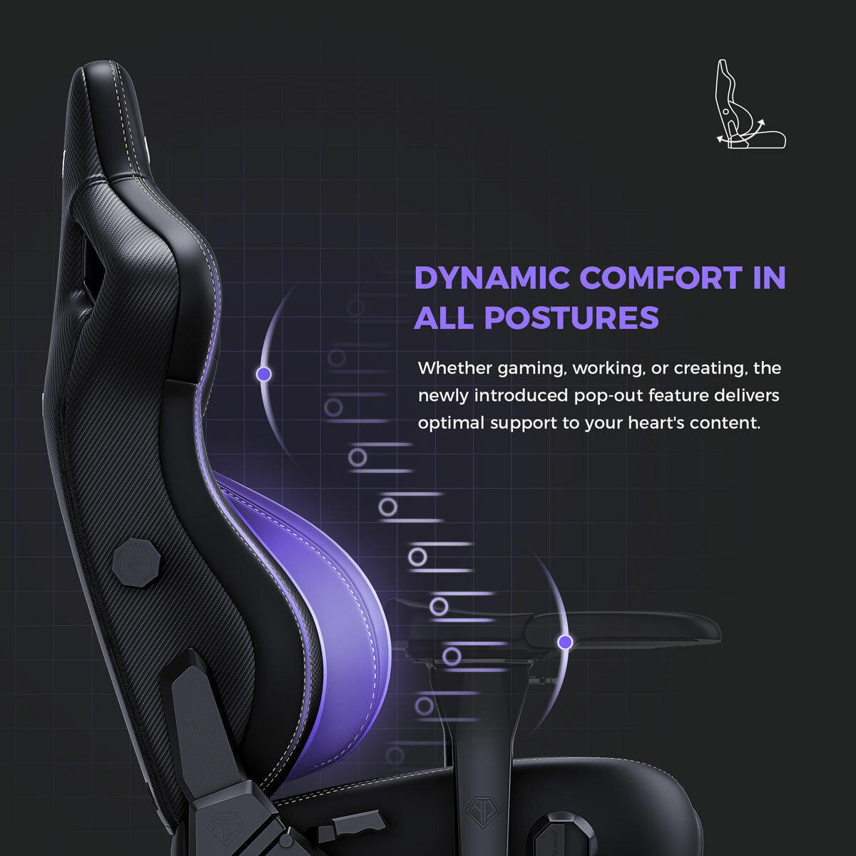 Andaseat Kaiser 4 Chair, Black - Lumbar Support