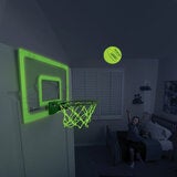 Lifestyle image showing how the ball and hoop glow in the dark Lifestyle image showing how the ball and hoop glow in the dark