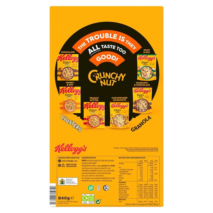 Kellogg's Crunchy Nut, 2 x 840g