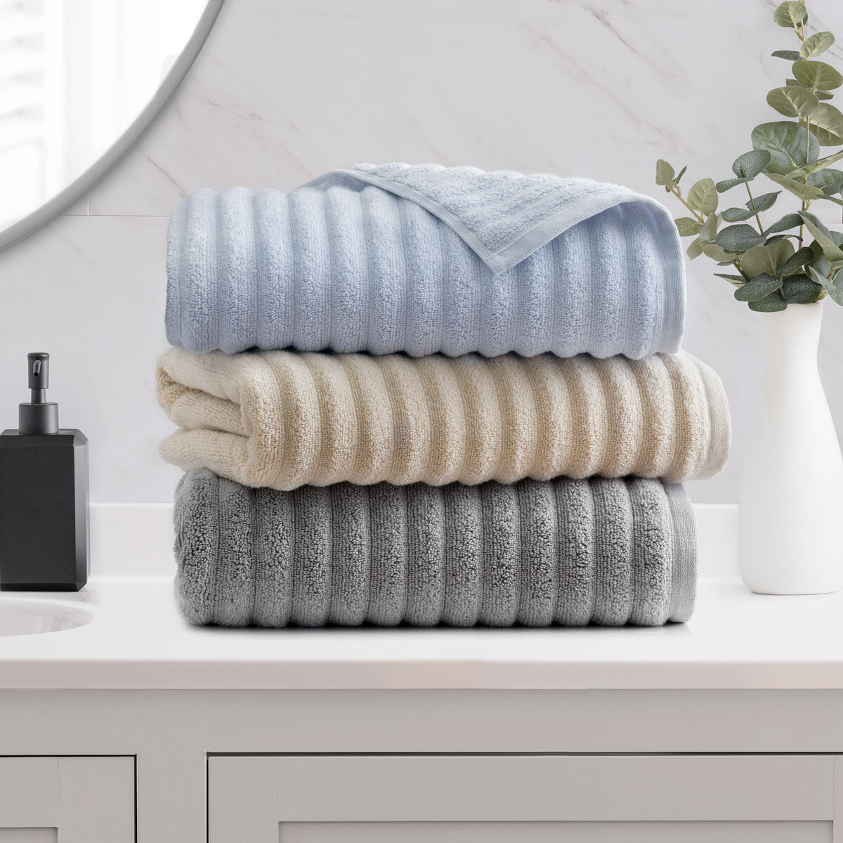 Welhome Bumpy Texture 100% Cotton Bath Towel in 3 colours, 76 x 147 cm