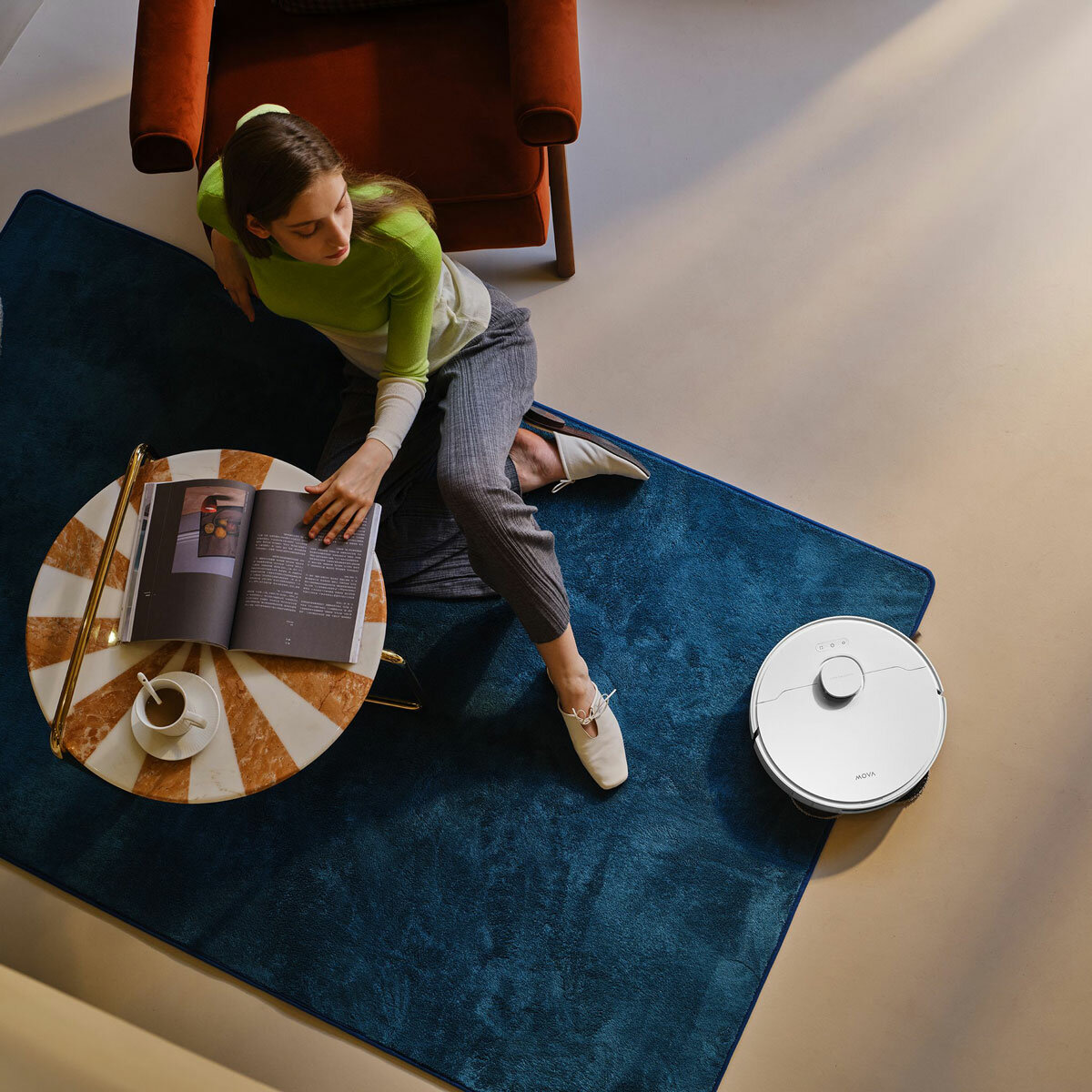 Lifestyle image of MOVA E30 Ultra Robot Vacuum in living space